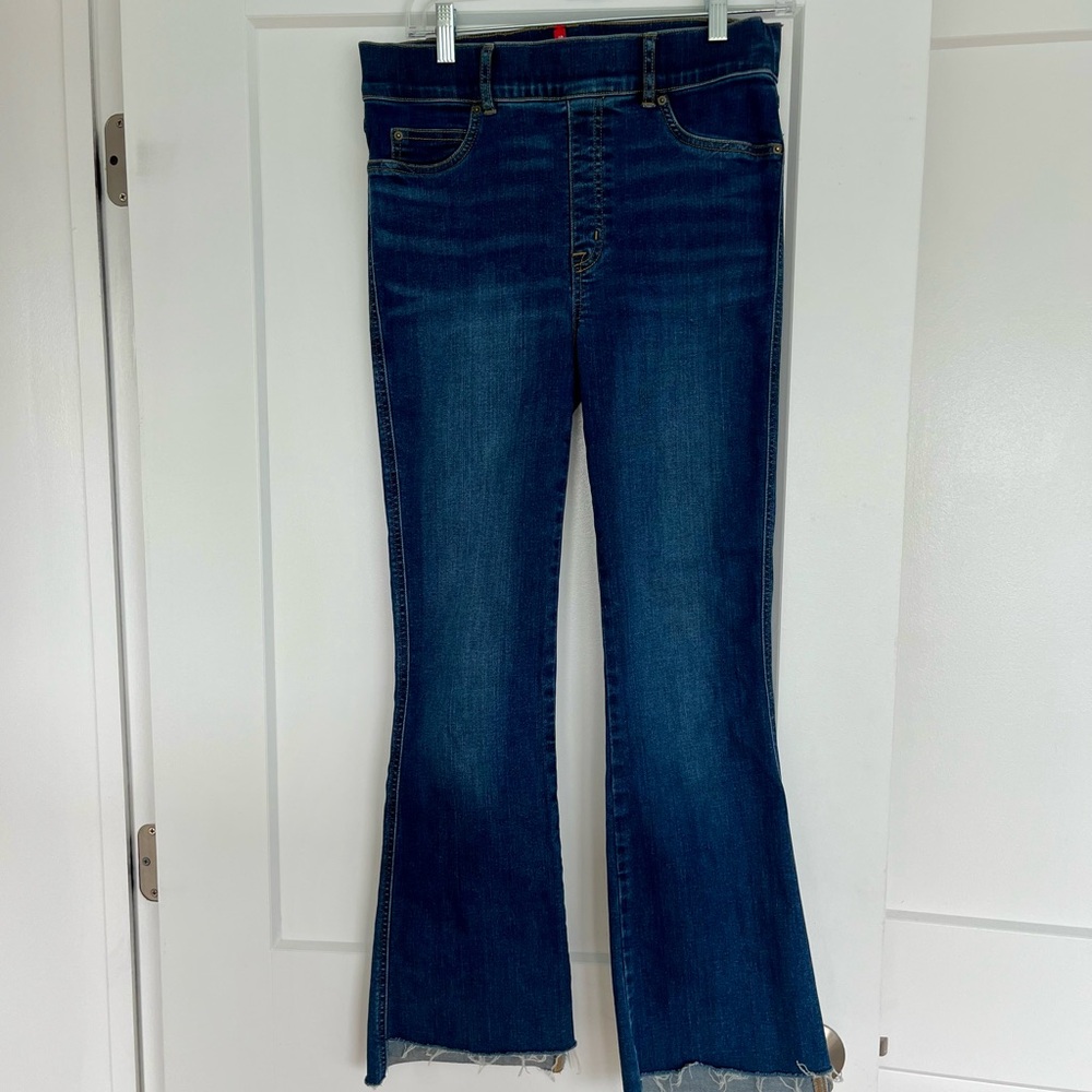 SPANX Blue Flare Wide Leg Jeans